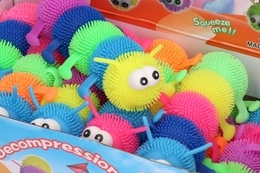 Dżdżownica świecąca puffer ball gniotek antystresowy - gąsienica 2