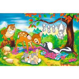 Puzzle 160 Bambi i leśni przyjaciele z efektem 3D 2