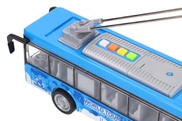 Przegubowy autobus z otwieranymi drzwiami, dźwięki i światła - trolejbus 3