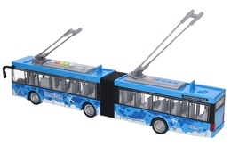 Przegubowy autobus z otwieranymi drzwiami, dźwięki i światła - trolejbus 6