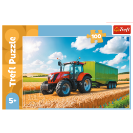 Puzzle 100 Traktor z przyczepą 3