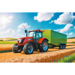 Puzzle 100 Traktor z przyczepą 2