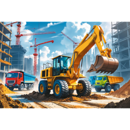 Puzzle 60 Traktor koparko-ładowarka 2
