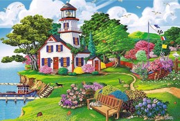 Puzzle 500 Drewniane Letnia przystań 2