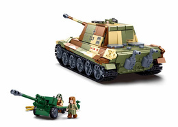 Klocki SLUBAN ARMY WWII czołg lub działo samobieżne oraz armata 3