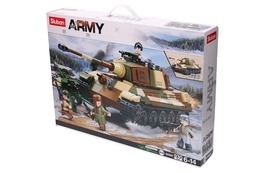 Klocki SLUBAN ARMY WWII czołg lub działo samobieżne oraz armata 5