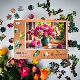 Drewniane puzzle 500 Kwiaty w wazonie - Milliwood 9