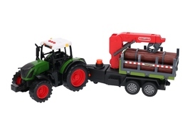 Traktor Ciągnik Z Przyczepą Do Przewozu Drewna Światlo Dźwięk 2