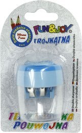 Temperówka trójkątna podwójna zamykana Fun&Joy display 3