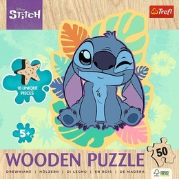 Puzzle 50 drewniane Wesoły Stitch 3