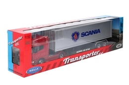 Auto TIR SCANIA z naczepą 1:32 ciągnik siodłowy, model metalowy WELLY 7