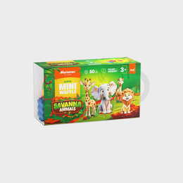 Klocki konstrukcyjne WAFLE MINI sawanna ANIMALS 50el 2