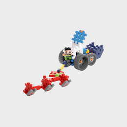 Klocki konstrukcyjne WAFLE MINI traktor z pługiem FARMER 50el 3