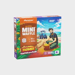 Klocki konstrukcyjne WAFLE MINI traktor z pługiem FARMER 50el 8