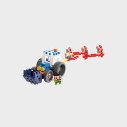 Klocki konstrukcyjne WAFLE MINI traktor z pługiem FARMER 50el 2