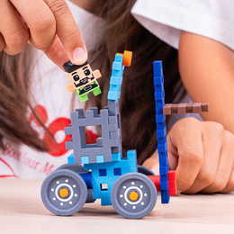 Klocki konstrukcyjne WAFLE MINI wózek widłowy FARMER 50el 6