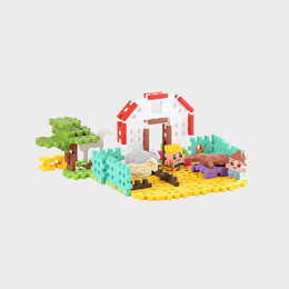 Klocki konstrukcyjne WAFLE MINI domek pani weterynarz FARMER 100el 2