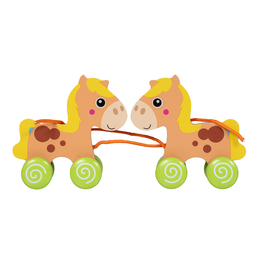 Drewniany konik na smyczy do ciągniecia display Smily Play 4