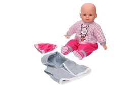 Lalka bobas 35cm mówi, śpiewa - koszulka w paski, różowe spodenki 3