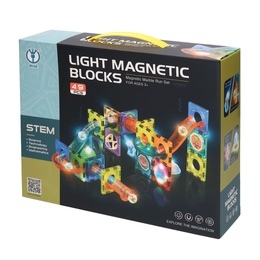 Klocki magnetyczne KULECZKOWY TOR 49el świecący 4