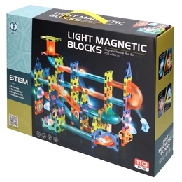 Klocki magnetyczne KULECZKOWY TOR 110el świecący 4