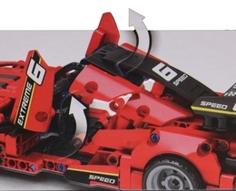 Klocki SAMOCHÓD WYŚCIGOWY czerwone auto sportowe 458el 7