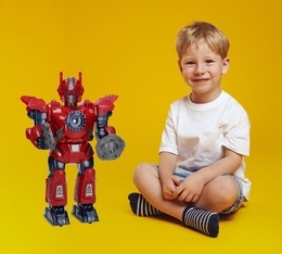Robot na baterie z dymem, chodzi świeci KOSMICZNY WOJOWNIK 4