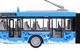 Przegubowy autobus z otwieranymi drzwiami, dźwięki i światła - trolejbus 9