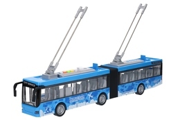 Przegubowy autobus z otwieranymi drzwiami, dźwięki i światła - trolejbus 4