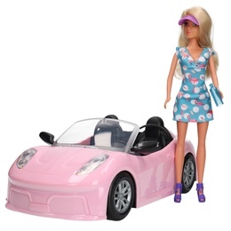 RÓŻOWY KABRIOLET lalka Anlily auto na wycieczki 2