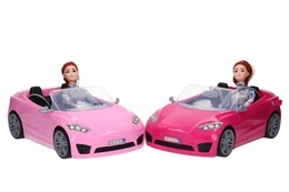 Duży różowy kabriolet + lalka - auto na wycieczki 11