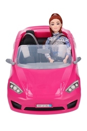 Duży różowy kabriolet + lalka - auto na wycieczki 4