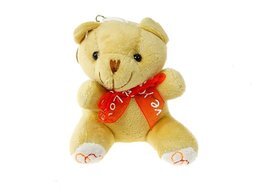 Pluszowy brelok MIŚ 1szt kokardka I love you 4