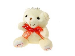Pluszowy brelok MIŚ 1szt kokardka I love you 5