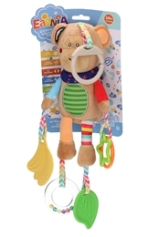 Maskotka MAŁPKA - sensoryczna zawieszka do wózka, grzechotka gryzak przytulanka 9