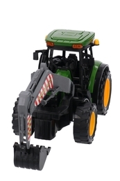 Traktor z przyczepą opryskiwacz + koparka 7