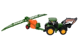 Traktor z przyczepą opryskiwacz + koparka 3