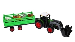 Traktor z turem, przyczepą + figurki zwierzęta MAŁY FARMER 2