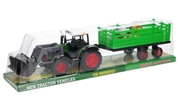 Traktor z turem, przyczepą + figurki zwierzęta MAŁY FARMER 11