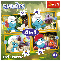 Puzzle 4w1 Życie w wiosce Smerfów 6