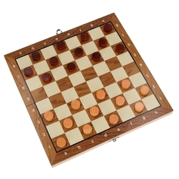 Szachy drewniane magnetyczne, warcaby gra logiczna 2w1 3