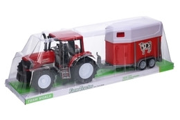 Duży traktor z przyczepą  do przewozu konia  9