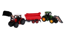 Traktor z przyczepą wywrotką koparka ładowarka 9