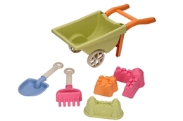 Zestaw do piasku, mini taczka, foremki 4