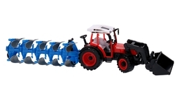 Traktor z pługiem i turem - spychacz 3