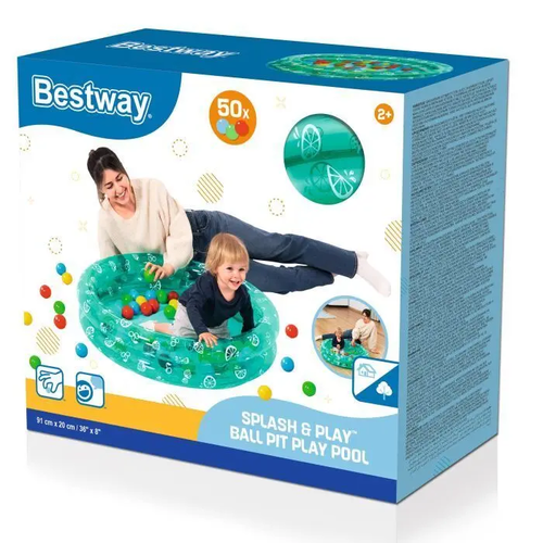 Basen dmuchany do kąpieli 2w1 z piłkami 50szt 91x20cm 51141 9