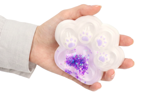 SQUISHY Gniotek antystresowy ŁAPKA PSA lub KOTA XXL brokat 2