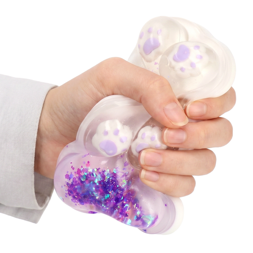 SQUISHY Gniotek antystresowy ŁAPKA PSA lub KOTA XXL brokat 4