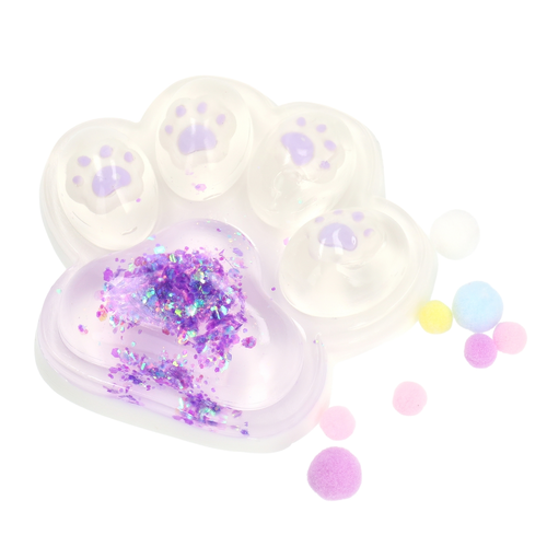 SQUISHY Gniotek antystresowy ŁAPKA PSA lub KOTA XXL brokat 3