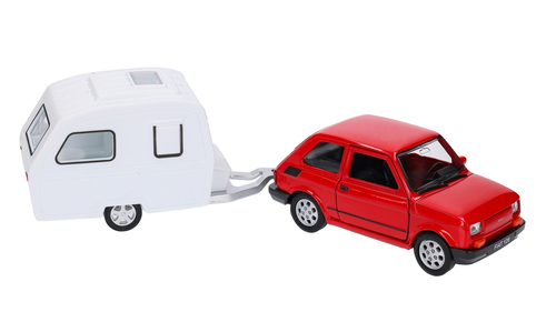 Auto Fiat 126 przyczepa Niewiadów, model metalowy z PRL WELLY 4